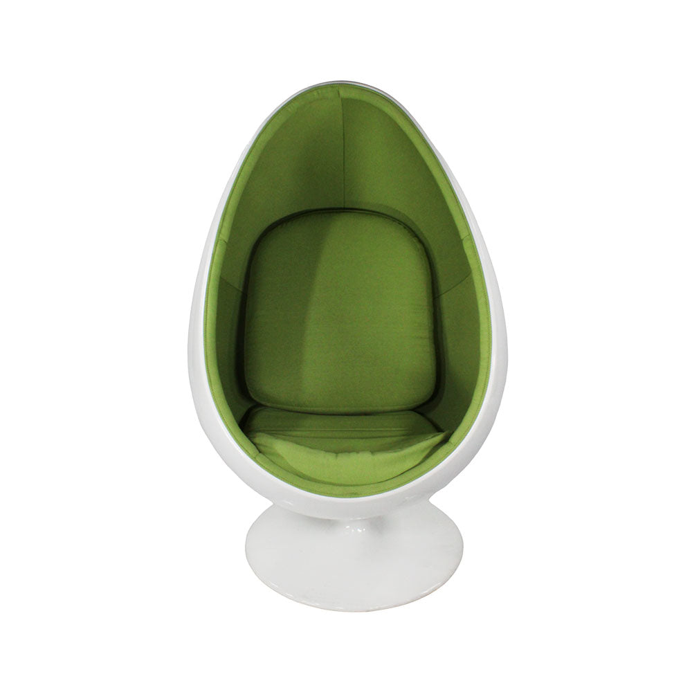 Bubbles and Balls: Pod Ball-stoel met kasjmierwolbekleding in groen - Gerenoveerd