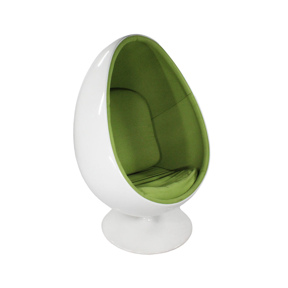 Bubbles and Balls: Pod Ball Chair with Cashmere Wool Upholstery in Green - Refurbished