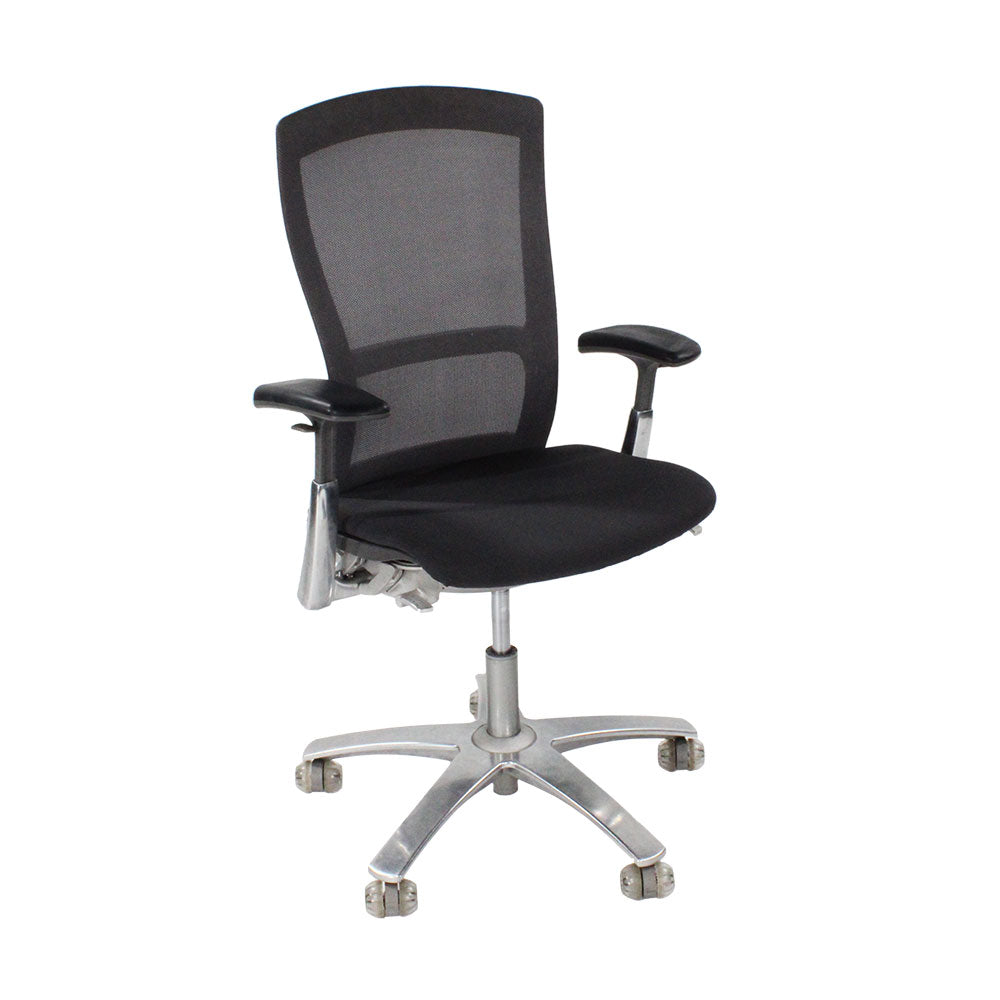 Knoll: Life Task Chair in zwarte stof - Gerenoveerd
