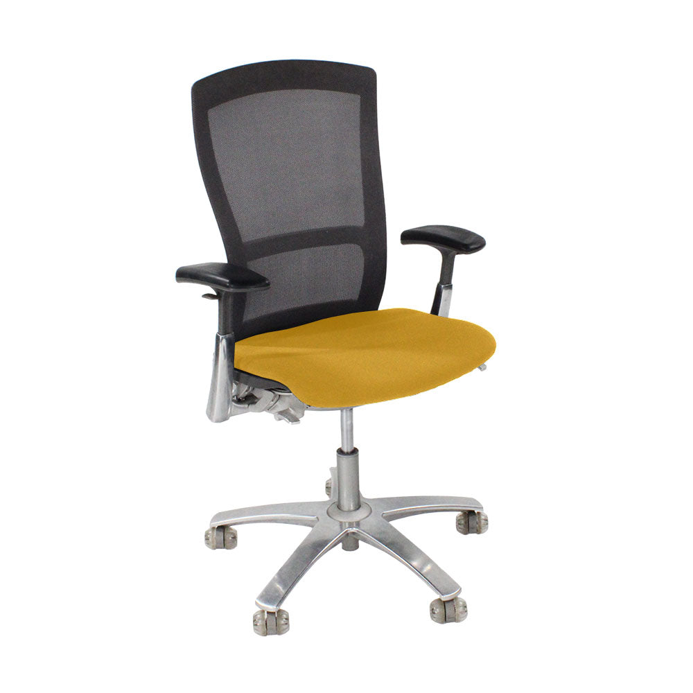 Knoll: Life Task Chair aus gelbem Stoff – generalüberholt