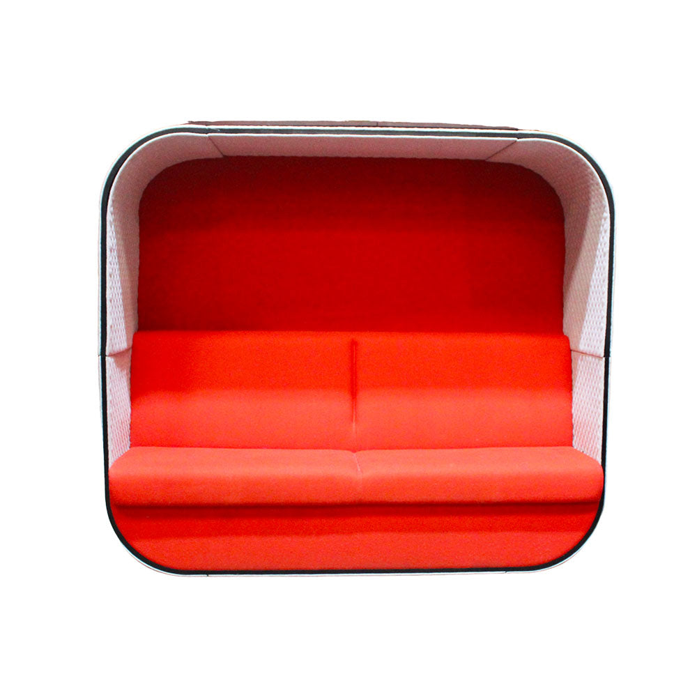 Boss Design: Cabina de reuniones Cocoon COC/1 en tela gris/roja - Reacondicionado