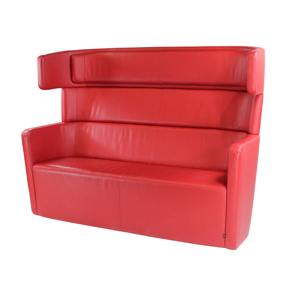 Bene: Parcs Wing Sofa in rood leer - Gerenoveerd