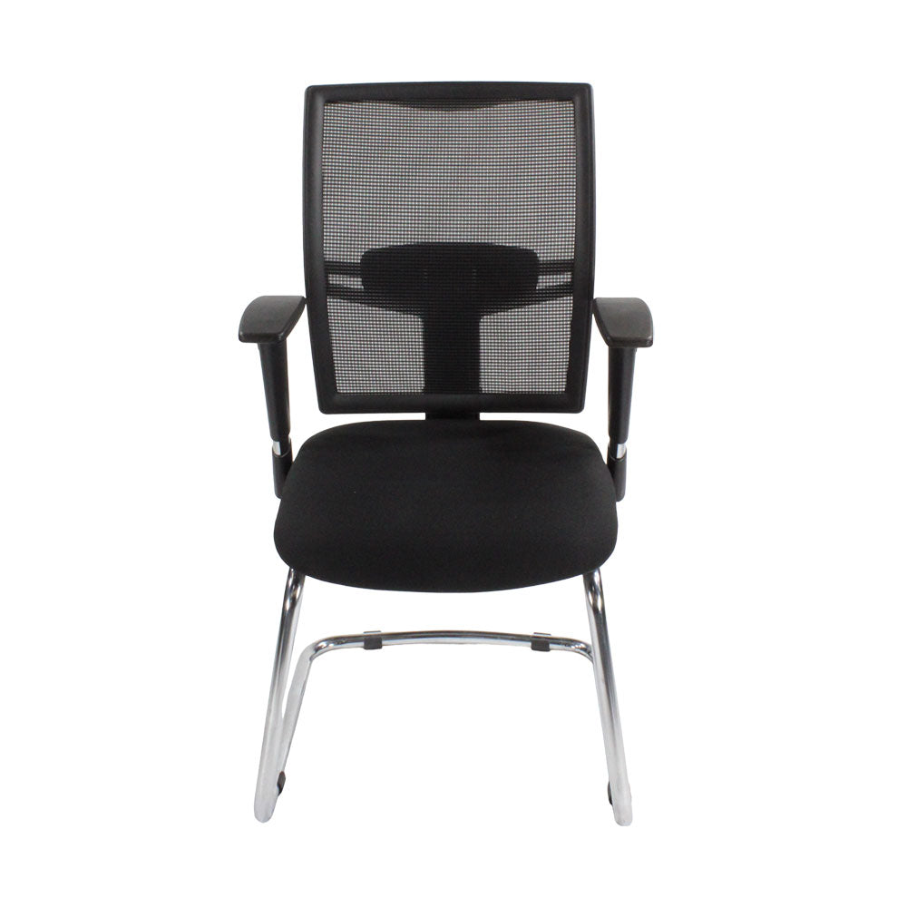 Boss Design : Chaise de réunion Move en tissu noir - Reconditionnée