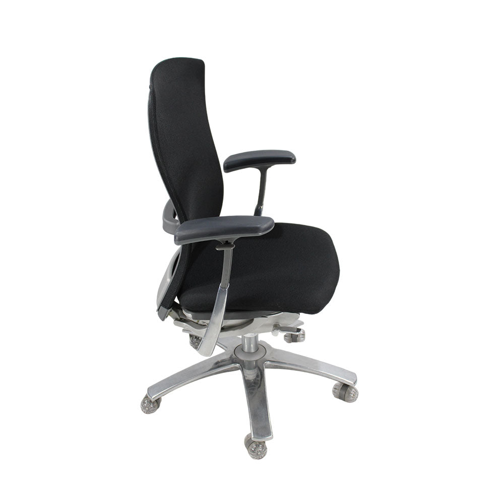 Knoll: Life Task Chair aus schwarzem Stoff – generalüberholt