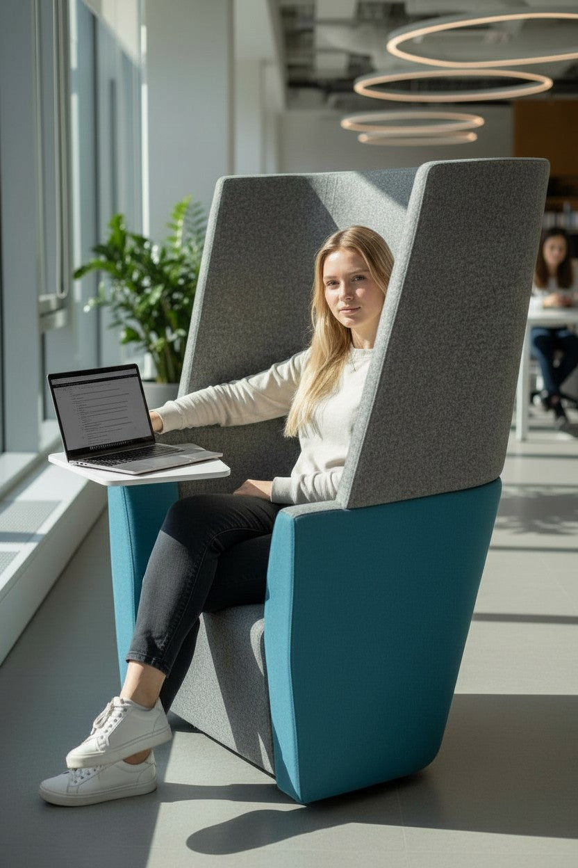 Orangebox: divano con schienale alto grigio e verde scuro Away From The Desk (AFTD) - Ricondizionato