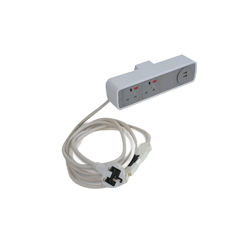 OE : Module d'alimentation Pulse Desk - 2 prises à fusible UK et 2 ports de charge USB TUF - Remis à neuf