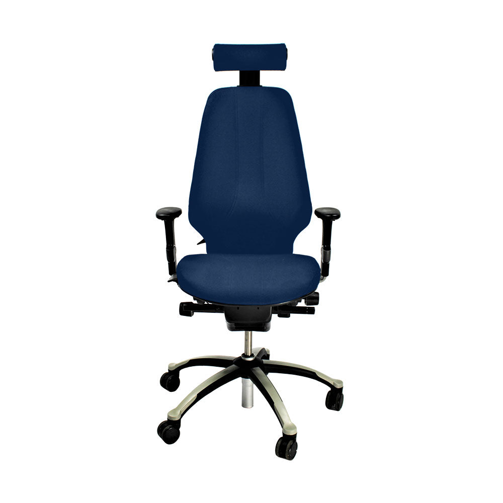 RH Logic: 400 High Back Office Chair with Headrest - Blue Fabric - Refurbished