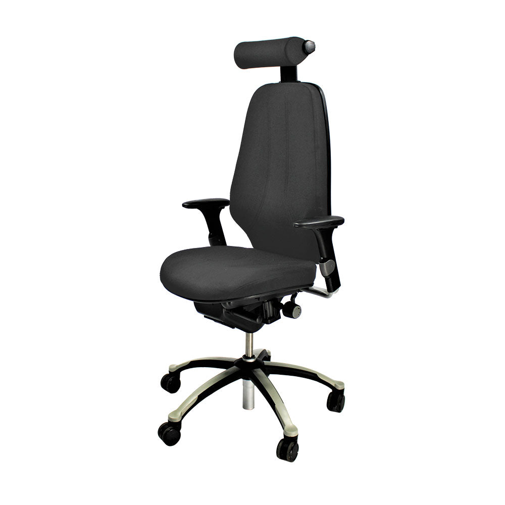 RH Logic: sedia da ufficio 400 con schienale alto e poggiatesta - Tessuto grigio - Ristrutturata
