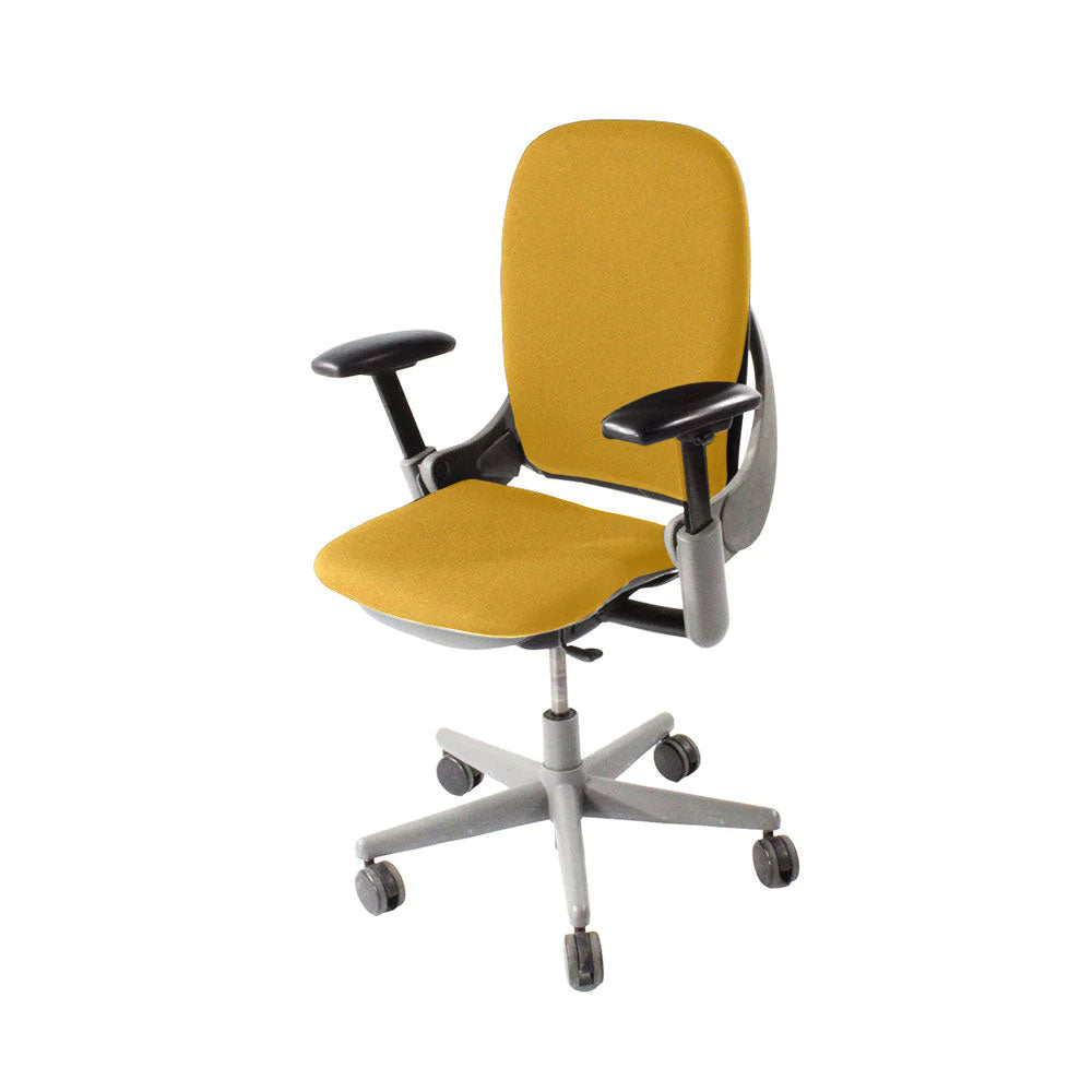 Steelcase : Chaise de bureau Leap V1 - Structure grise/tissu jaune - Remis à neuf