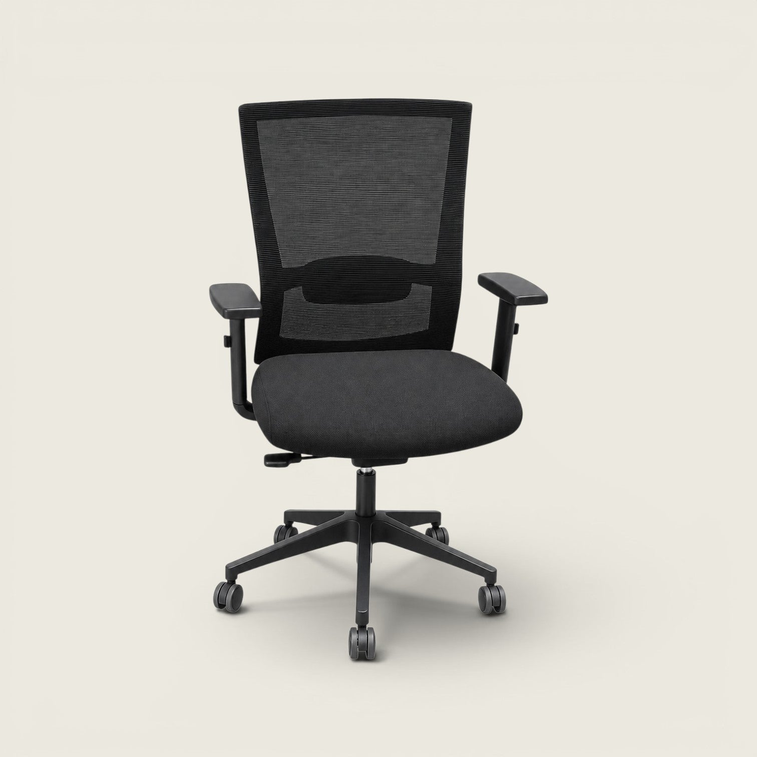 Saxen: Mesh Back Task Chair in Black Fabric - Refurbished