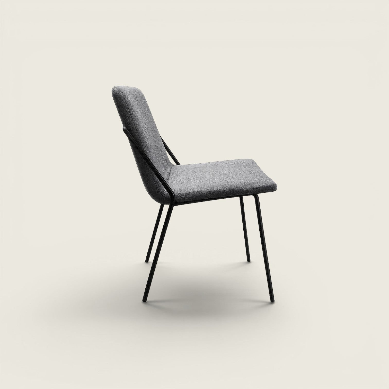 Saxen : Chaise visiteur/d'appoint douce en tissu gris - Remis à neuf