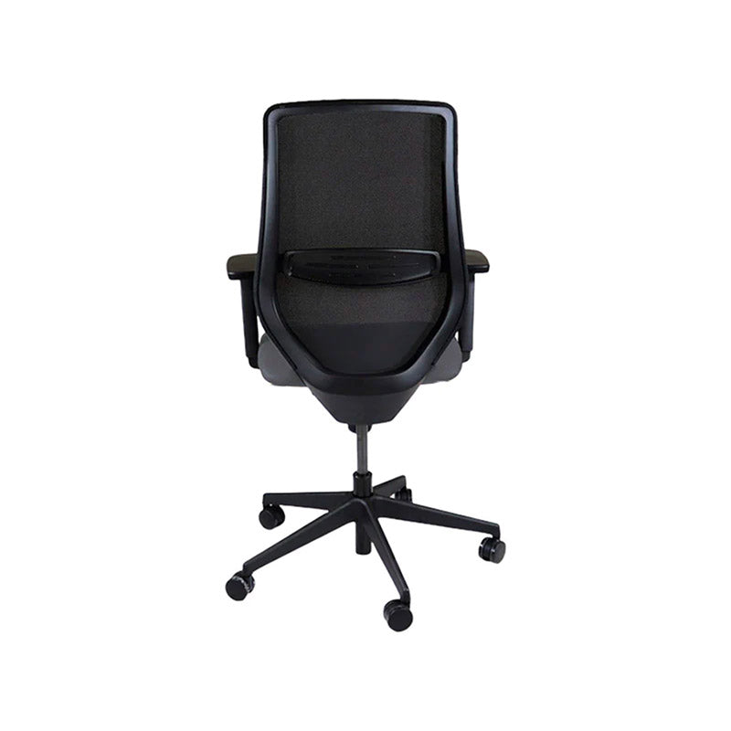 The Office Crowd: Scudo Task Chair with Grey Fabric Seat without Headrest - Refurbished