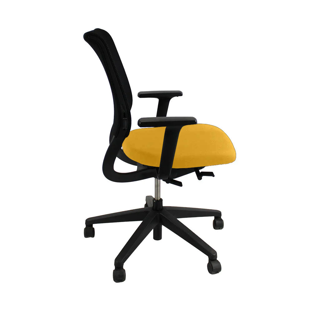 Sedus: Netwin NW-100 Chair with Mesh Back in Yellow Fabric - Refurbished