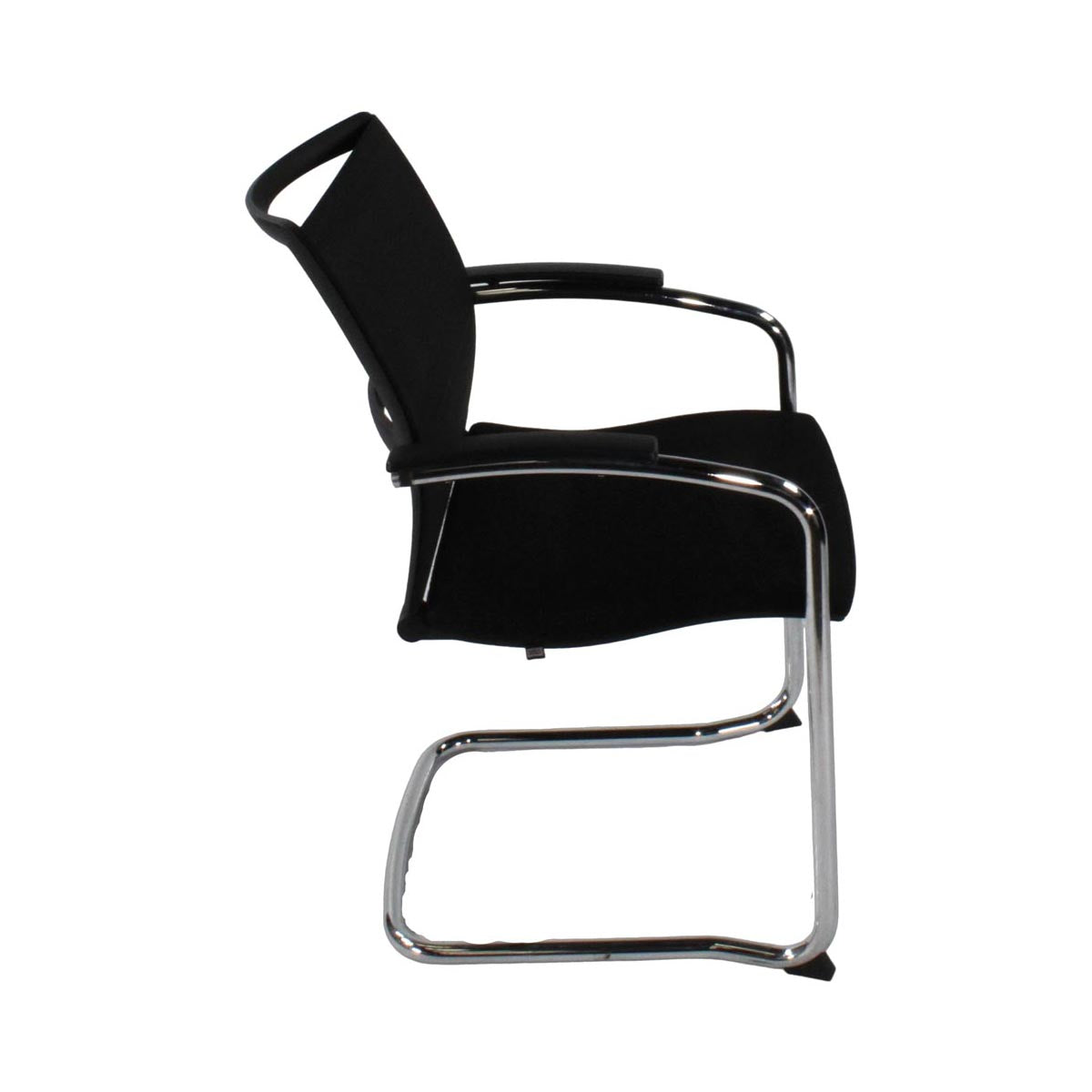 Sedus: Open Up Cantilever Chair with Mesh Back/Aluminium Frame in Black Fabric - Refurbished