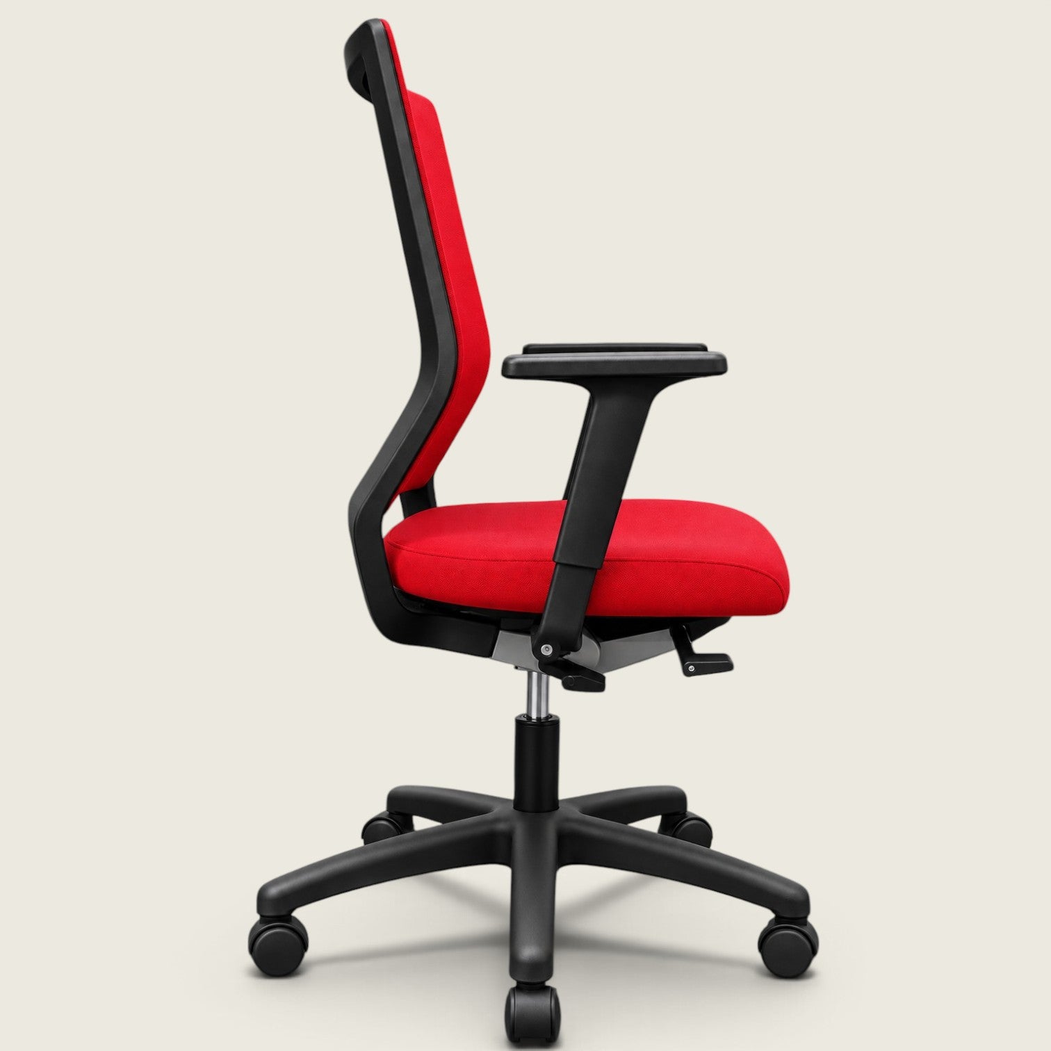 Sedus: Quarterback Task Chair in Red Fabric with a Red Fabric Back - Refurbished