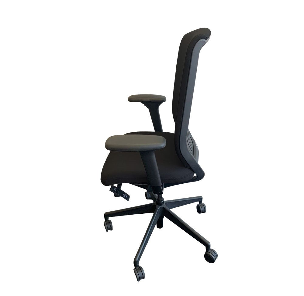 Senator: Evolve High Back Chair with Height Adjustable Arms in Black Fabric - Refurbished
