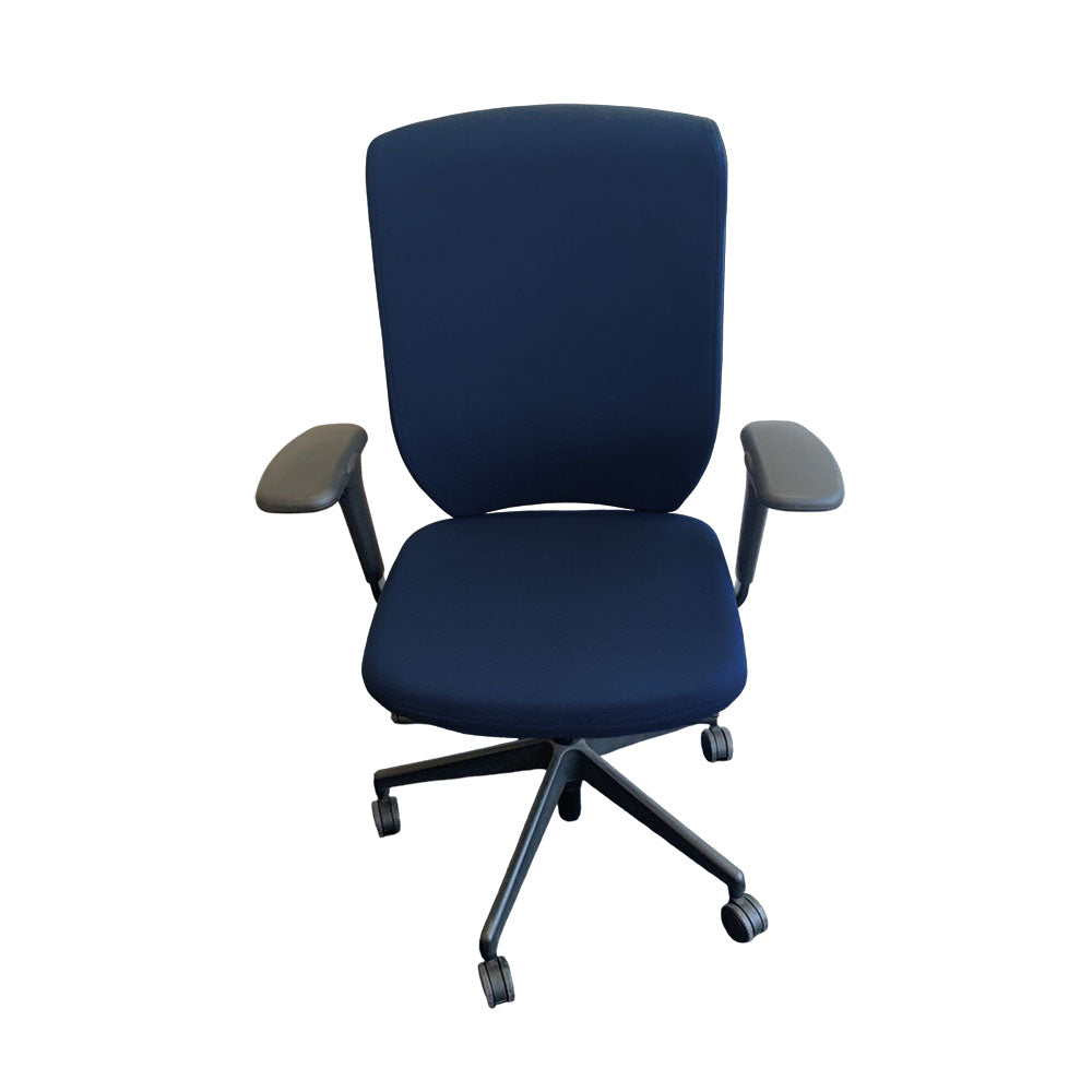 Senator: Evolve High Back Chair with Height Adjustable Arms in Blue Fabric - Refurbished