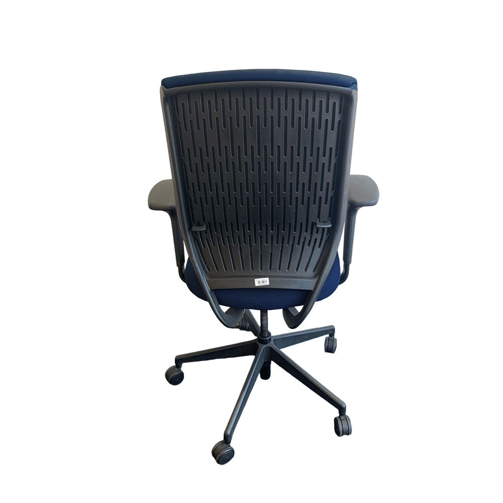 Senator: Evolve High Back Chair with Height Adjustable Arms in Blue Fabric - Refurbished