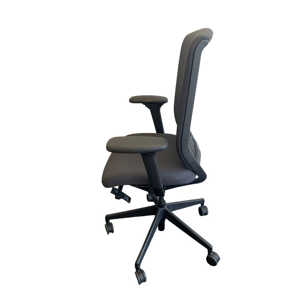 Senator: Evolve High Back Chair with Height Adjustable Arms in Grey Fabric - Refurbished