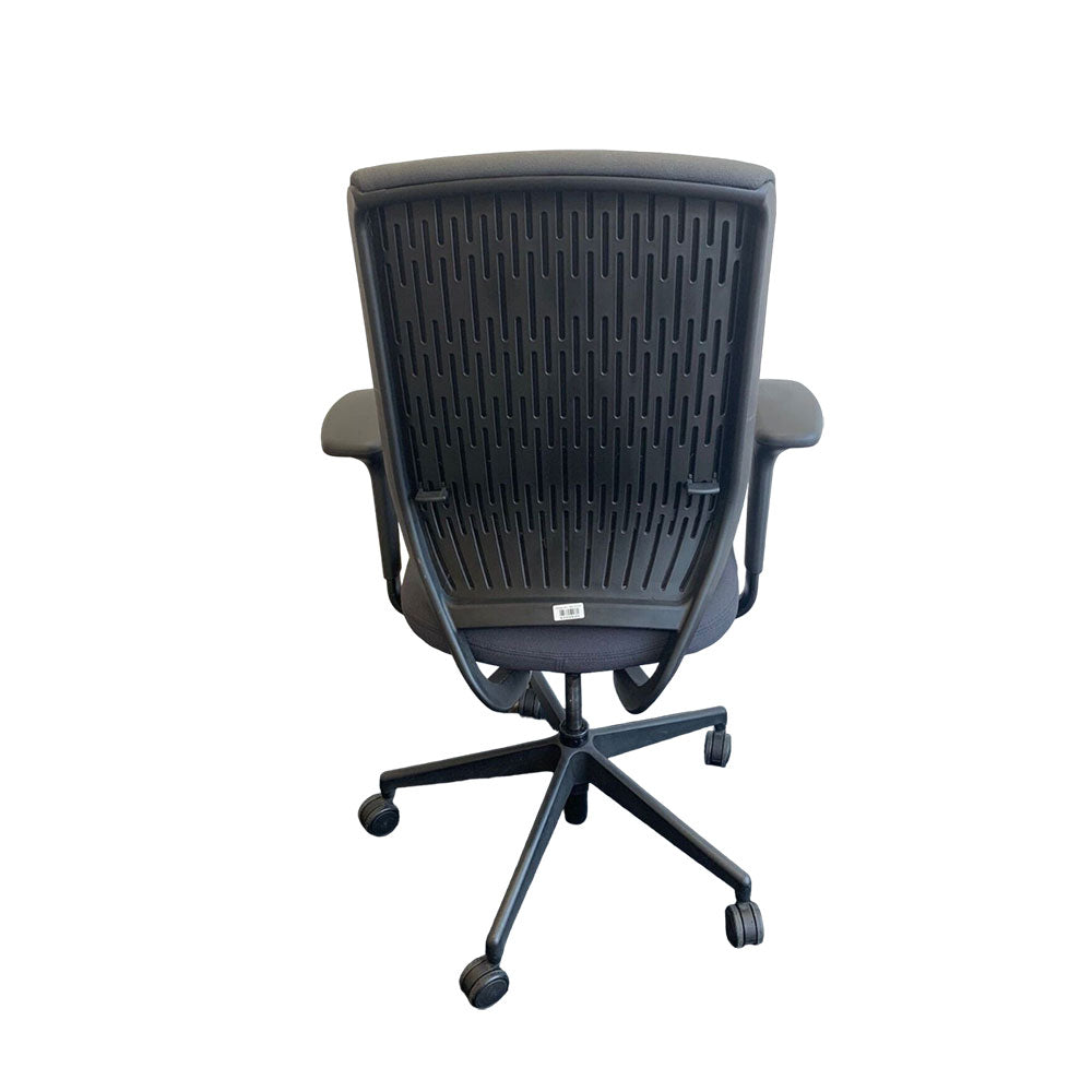 Senator: Evolve High Back Chair with Height Adjustable Arms in Grey Fabric - Refurbished