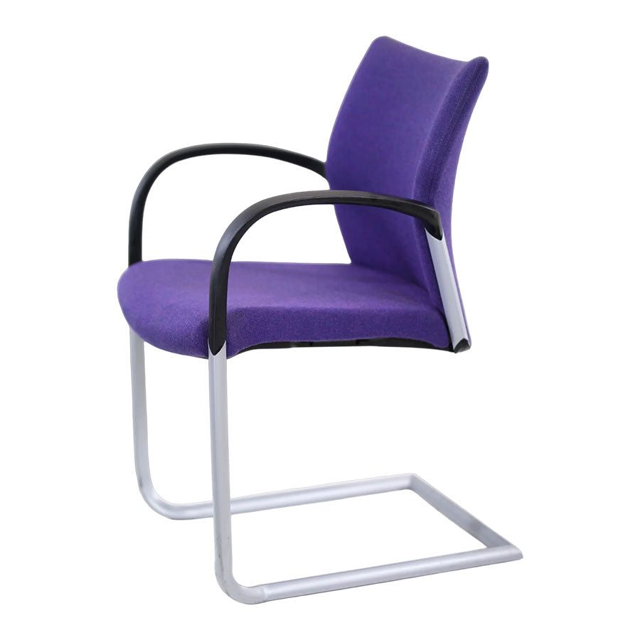 Senator: Trillipse Cantilever Meeting Chair in Purple Fabric with Arms - Refurbished