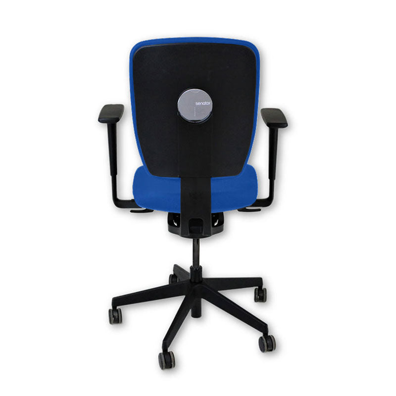 Senatore: sedia operativa Dash completamente regolabile in tessuto blu - rinnovata