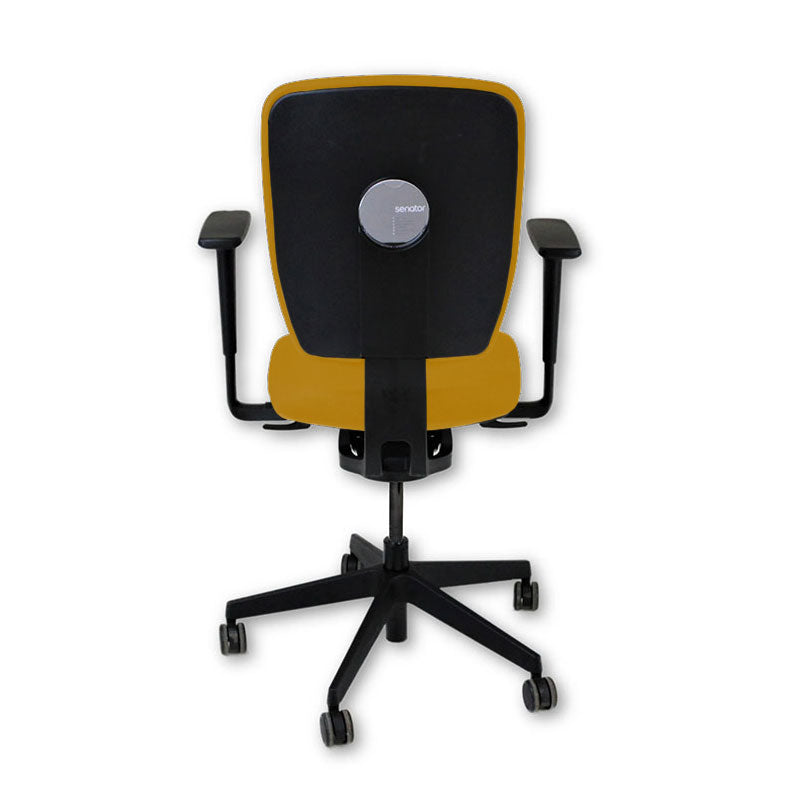 Senatore: sedia operativa Dash completamente regolabile in tessuto giallo - rinnovata