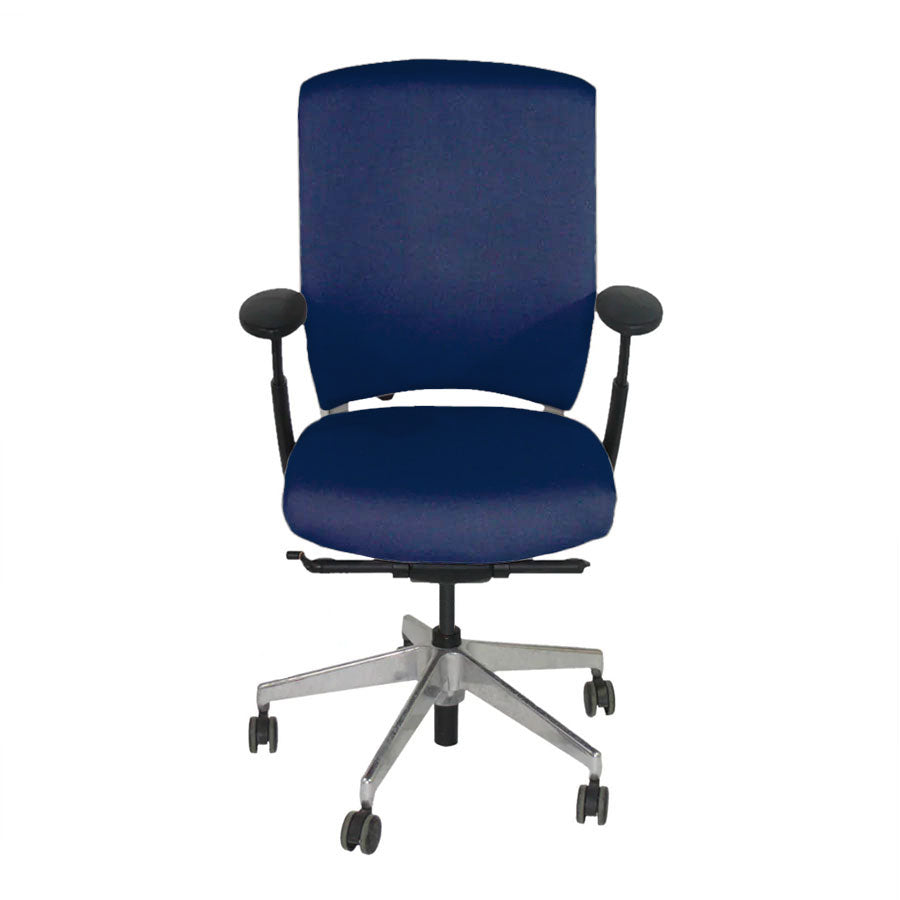 Senator: Enigma S21 Office Chair with Aluminium Frame in Blue Fabric - Refurbished