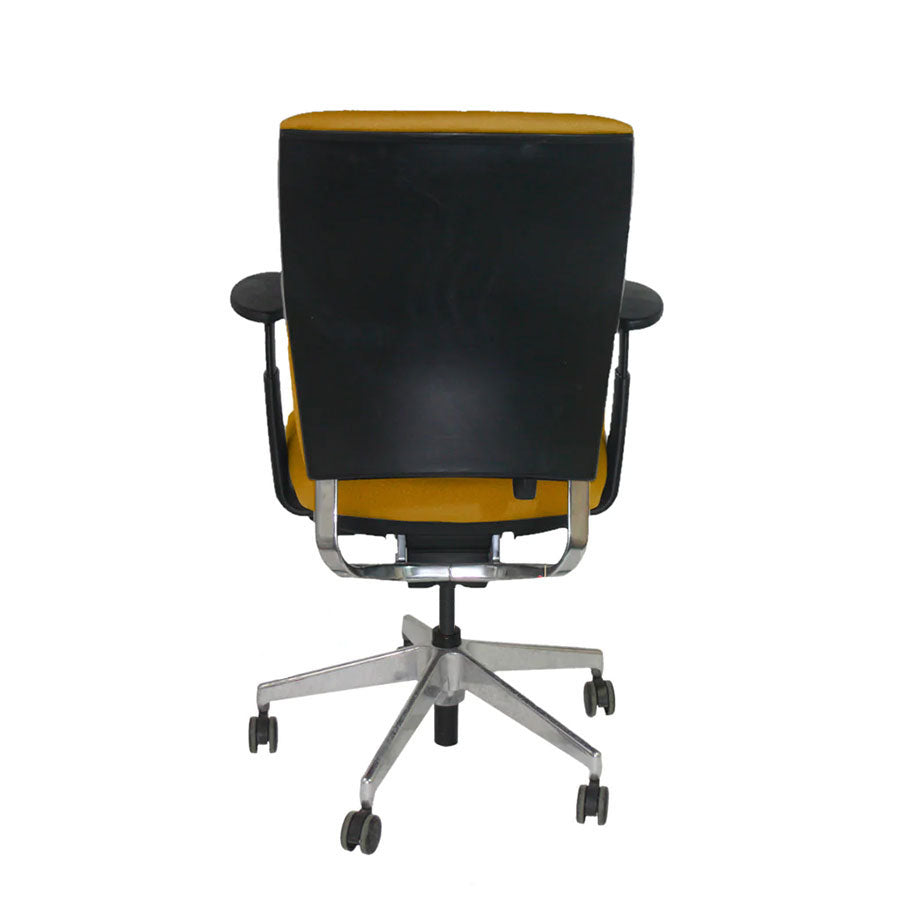 Senator: Enigma S21 Office Chair with Aluminium Frame in Yellow Fabric - Refurbished