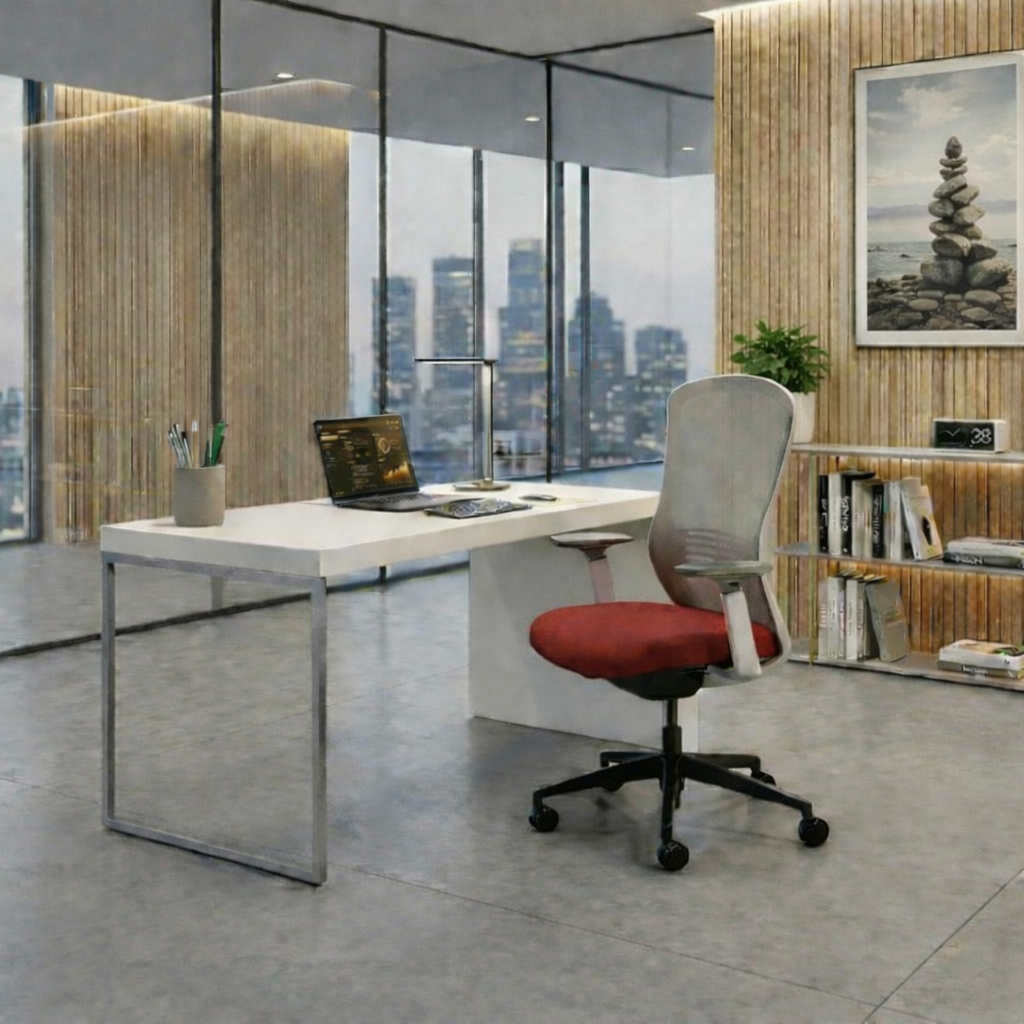 <tc>Senator</tc>Silla de oficina Ousby en color rojo - Restaurada