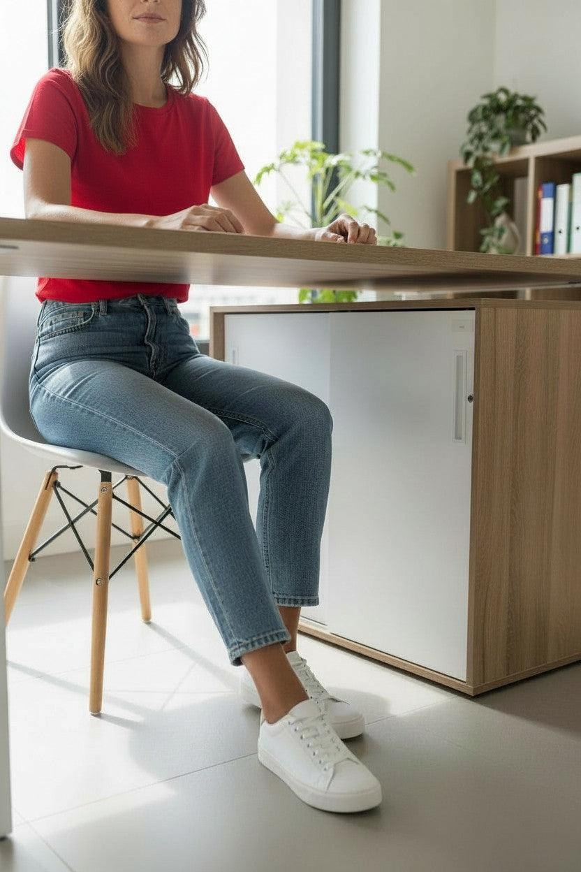 Senator: White Front Credenza - Refurbished