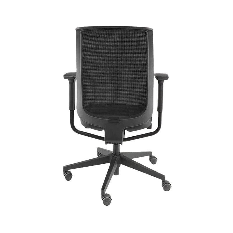 Steelcase: Reply bureaustoel met mesh rugleuning in zwarte stof - Gerenoveerd