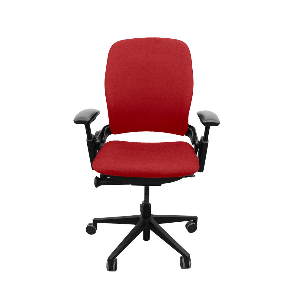 Steelcase : Chaise de bureau Leap V2 avec bras réglable en hauteur uniquement - Tissu rouge - Remis à neuf