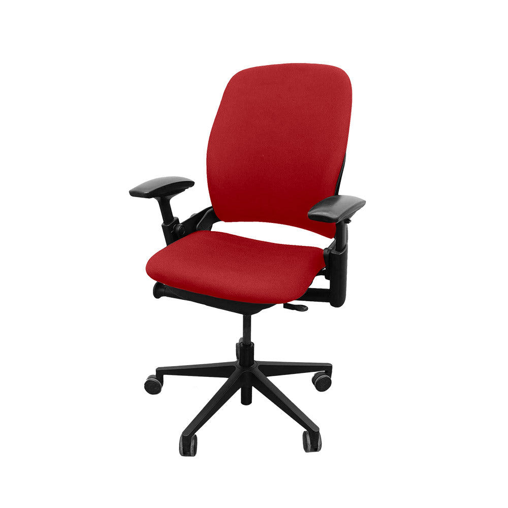 Steelcase: sedia da ufficio Leap V2 solo con bracciolo regolabile in altezza - tessuto rosso - rinnovata