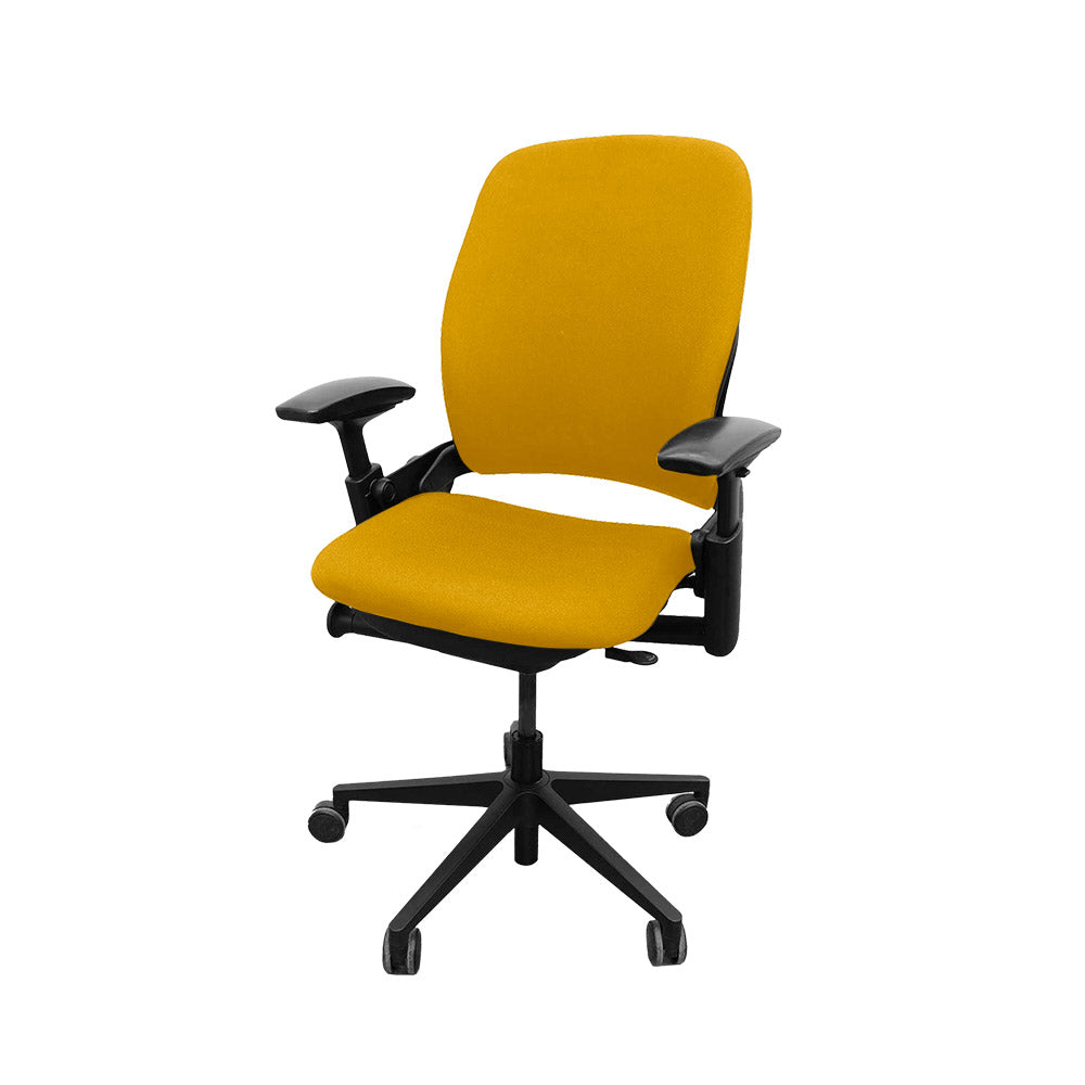 Steelcase: Silla de oficina Leap V2 con brazo ajustable en altura únicamente - Tela amarilla - Reacondicionada