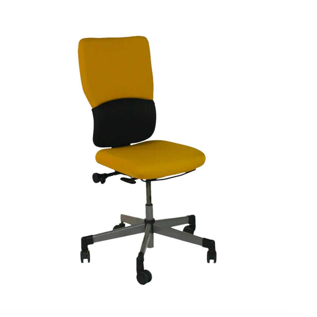 Steelcase: Lets B - Hi-Back Task Chair In Yellow Fabric Without Arms