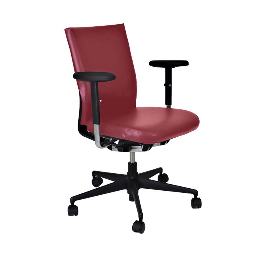 Vitra Axess Office Chair in Burgundy Leather Refurbished