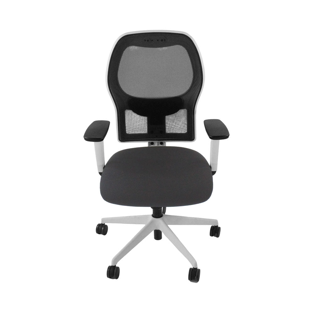 Ahrend: 160 Type Task Chair in Grey Fabric/White Frame - Refurbished