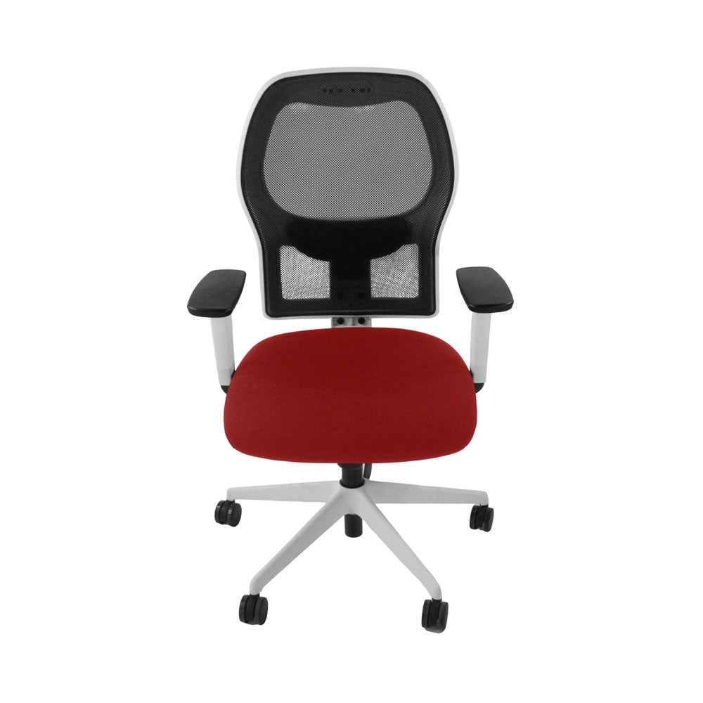 Ahrend: 160 Type Task Chair in Red Fabric/White Frame - Refurbished