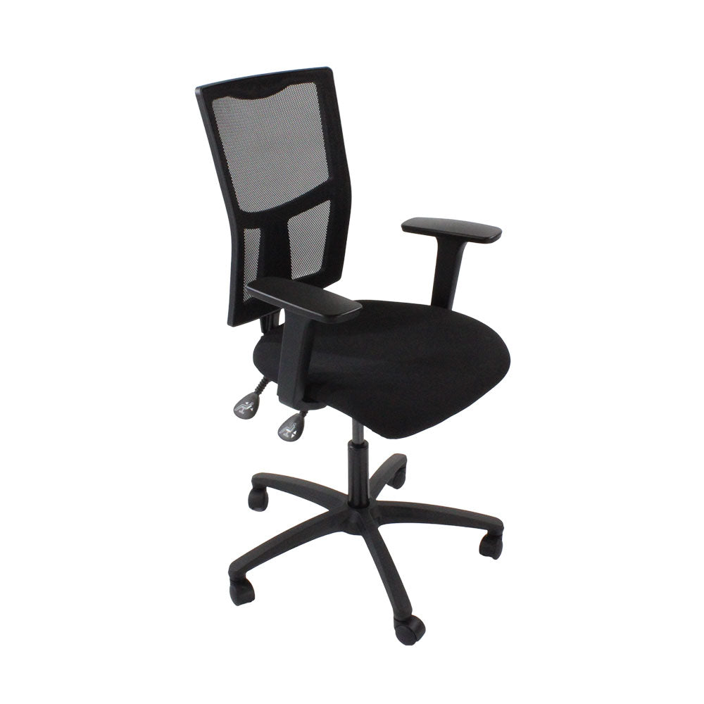 TOC: Ergo 2 bureaustoel in zwart leer - gerenoveerd