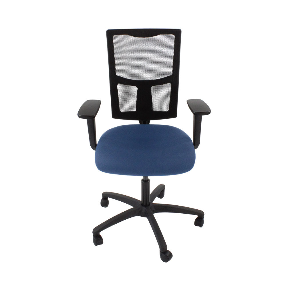 TOC: Ergo 2 bureaustoel in blauwe stof - gerenoveerd