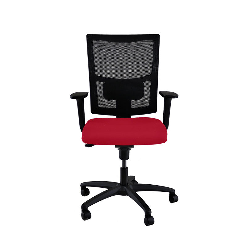 The Office Crowd: Ergo-bureaustoel in rode stof - Gerenoveerd