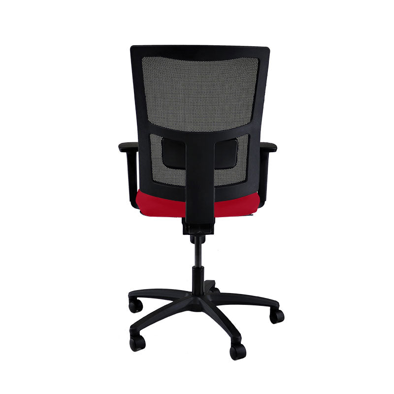 The Office Crowd: Ergo Task Chair in Red Fabric - Refurbished