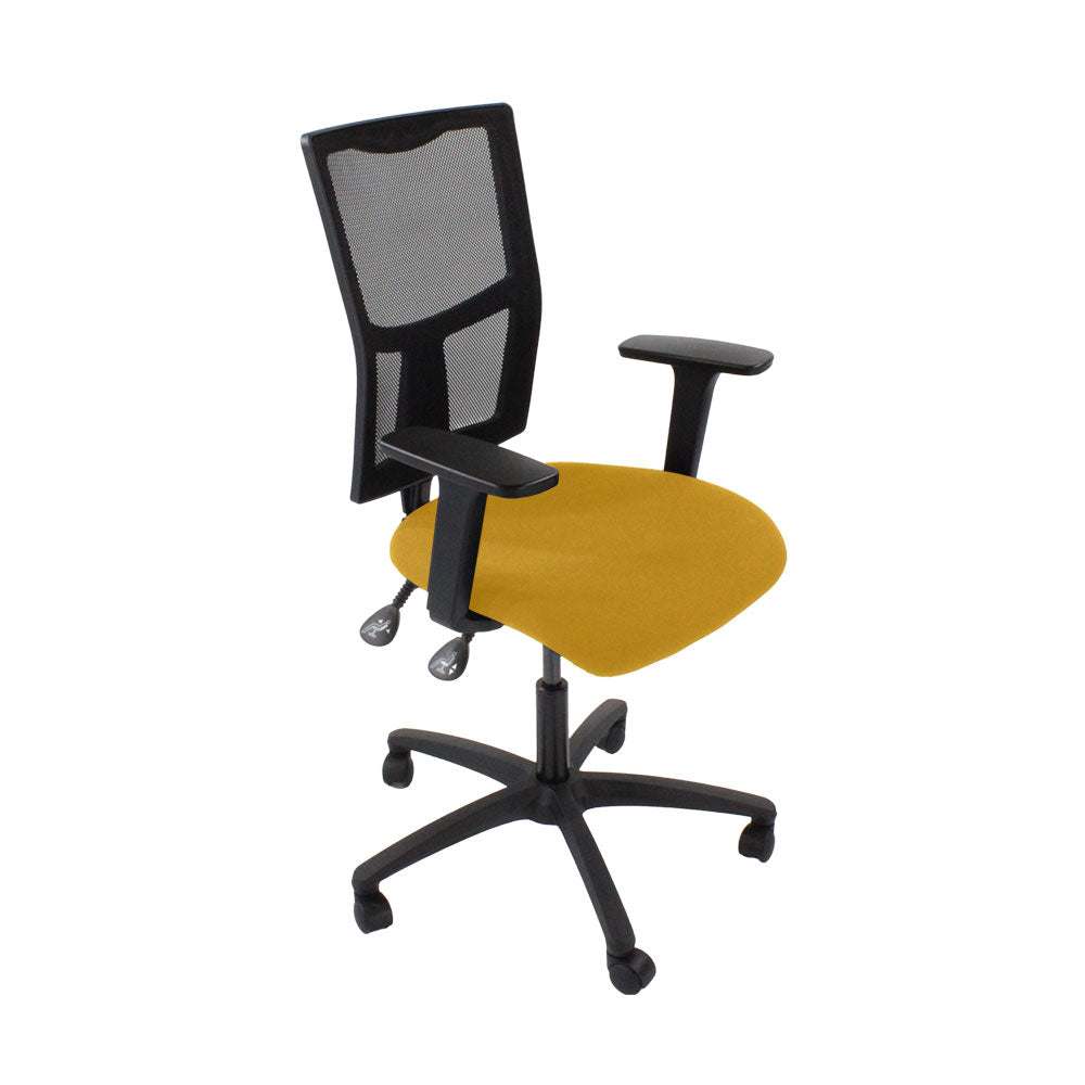 TOC: Ergo 2 bureaustoel in gele stof - gerenoveerd
