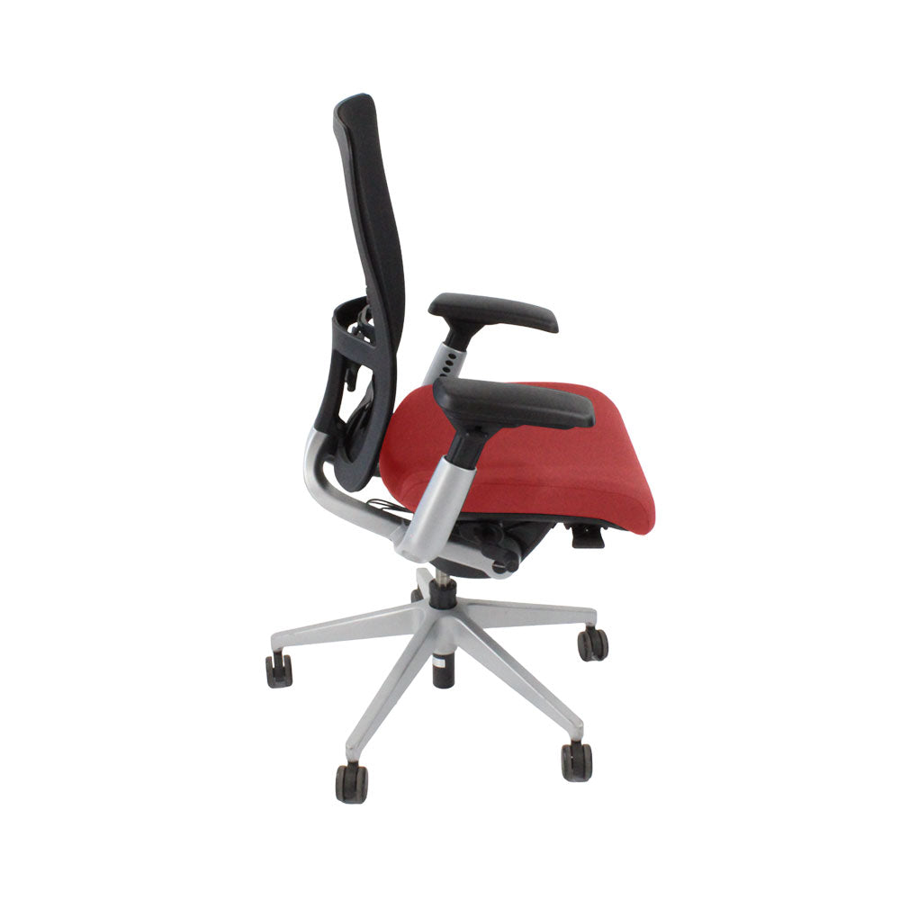 Haworth: Zody Comforto 89 Task Chair in Red Fabric/Grey Frame - Refurbished