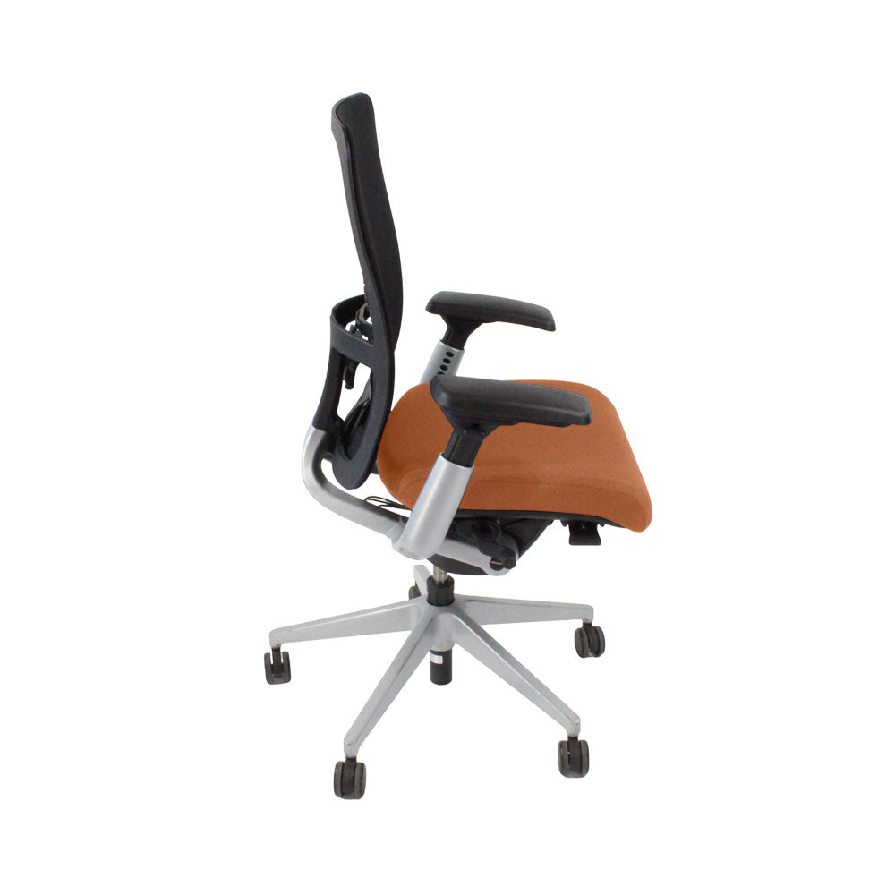 Haworth: Zody Comforto 89 Task Chair in Tan Leather/Grey Frame - Refurbished