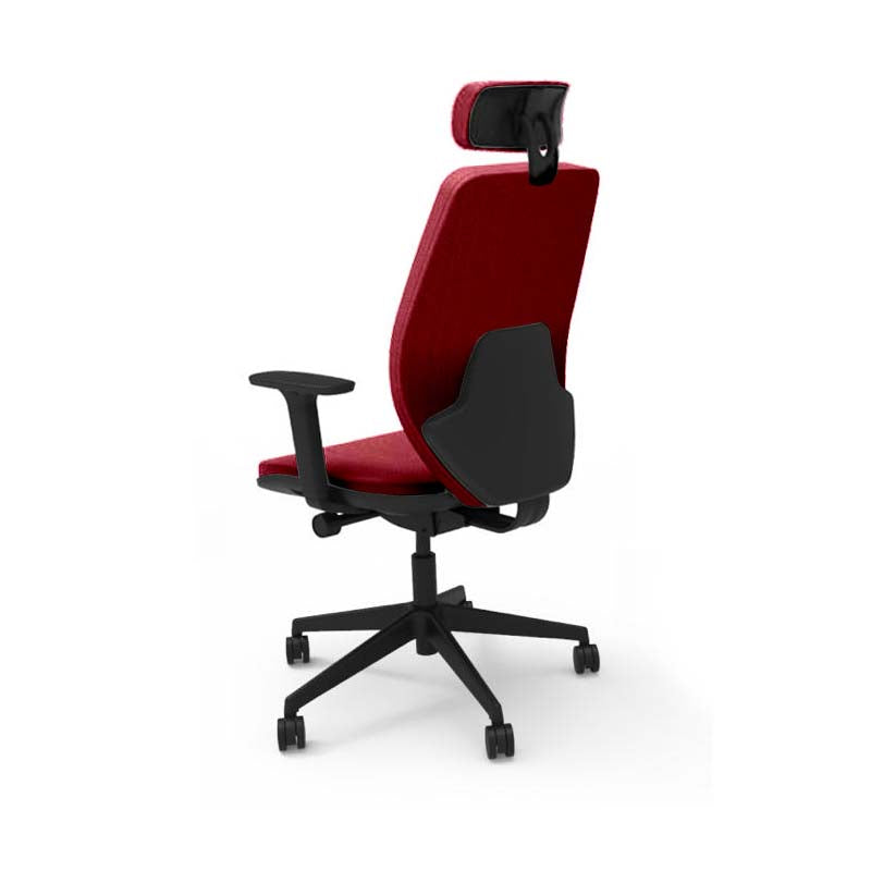 The Office Crowd: Hide Office Chair - High Back Back with Headrest in Burgundy Leather - Refurbished