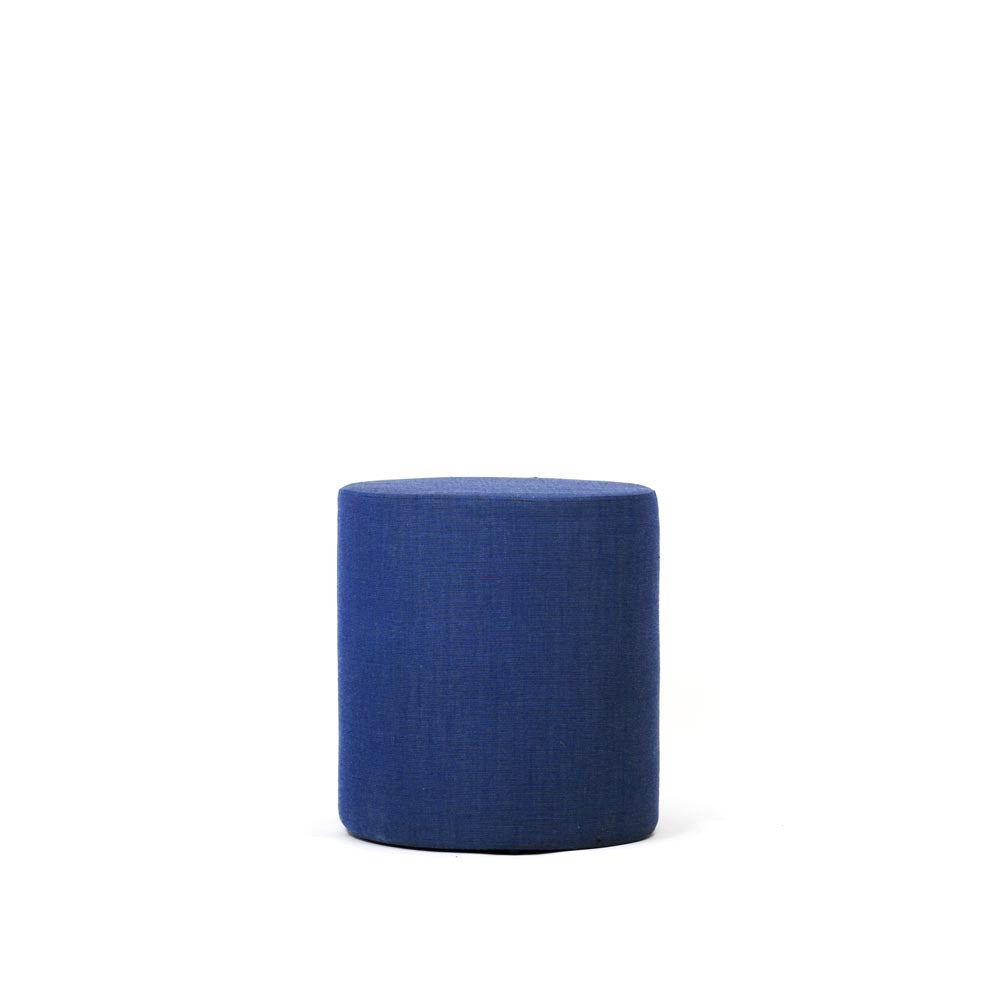 <tc>Connection</tc>: Bend Pouf/Pod Hocker aus marineblauem Stoff – Generalüberholt