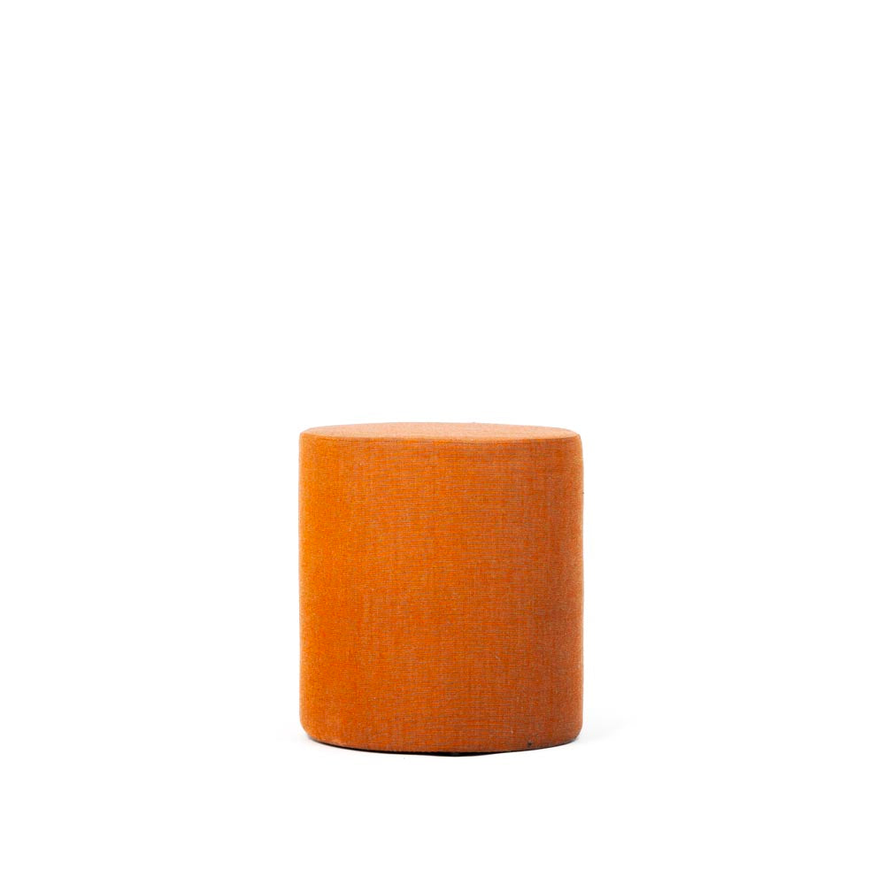 <tc>Connection</tc>Puf Bend/Taburete Pod en Tela Naranja - Reacondicionado