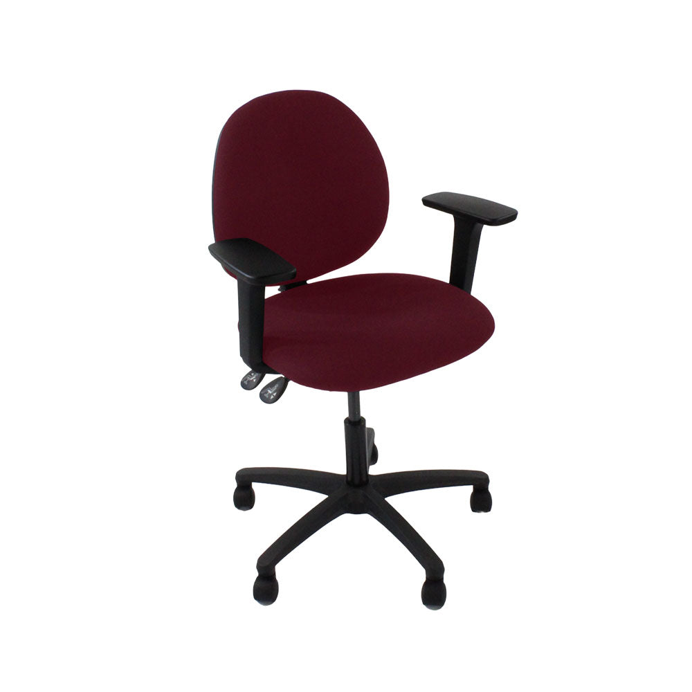 TOC: Scoop Operator Chair in Burgundy Leather - Refurbished
